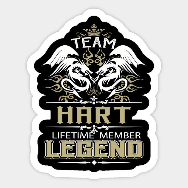 Hart Name T Shirt -  Team Hart Lifetime Member Legend Name Gift Item Tee Sticker by yalytkinyq